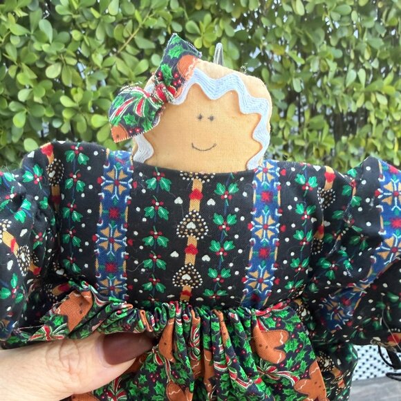 Vintage Lot Primitive Folk Art Handmade Dolls Snowman Santa Gingerbread Girl Boy - Picture 7 of 15